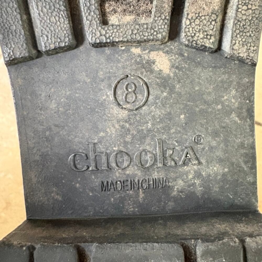 Chooka Rain Boots Womens 8 Delridge Chelsea Black Pull-on Faux Fur Lined - Picture 7 of 9